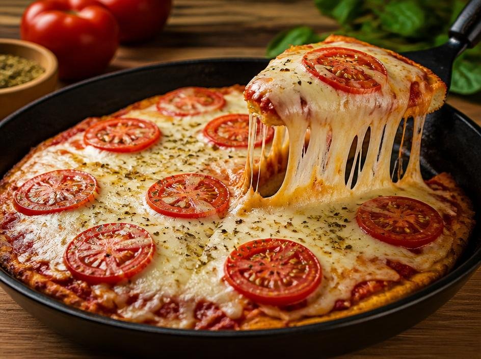 Pizza de Frigideira com Mussarela