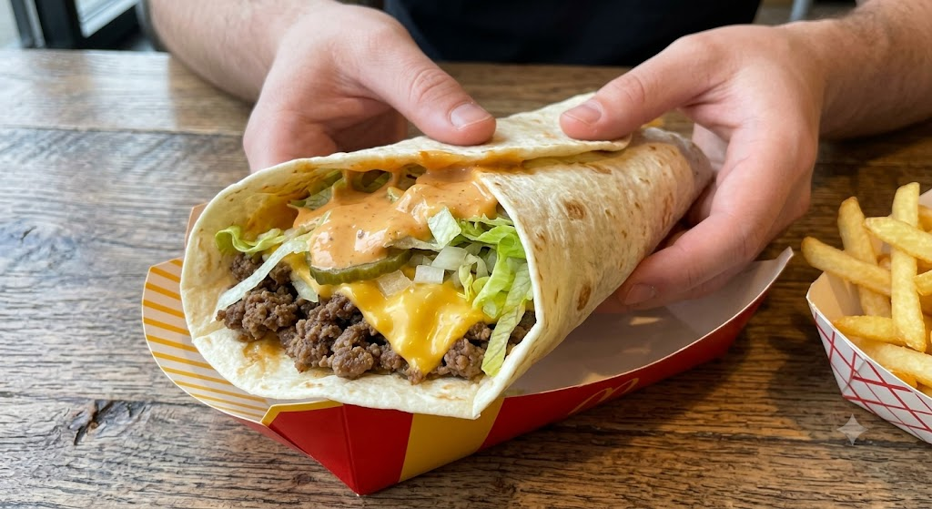 Wrap estilo Big Mac com Carne e Molho Especial