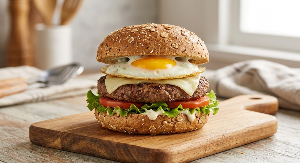 X-Burguer com Ovo e Queijo (versão fit)