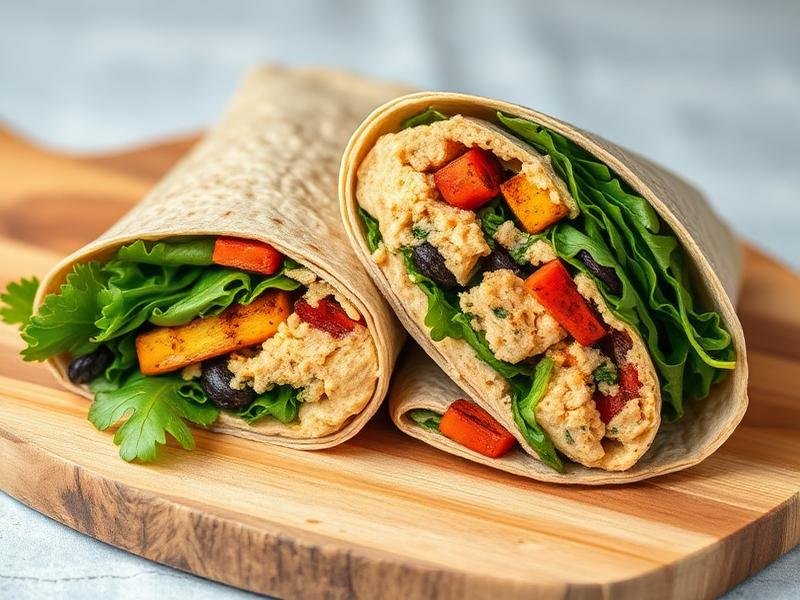 Wrap de Homus com Legumes Assados